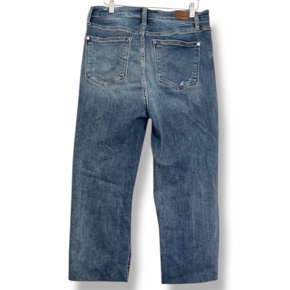 Judy Blue High Rise Distressed Wide Leg Crop Jeans Size 30 - Picture 6 of 9